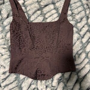 Reformation black Leopard  bustier Top